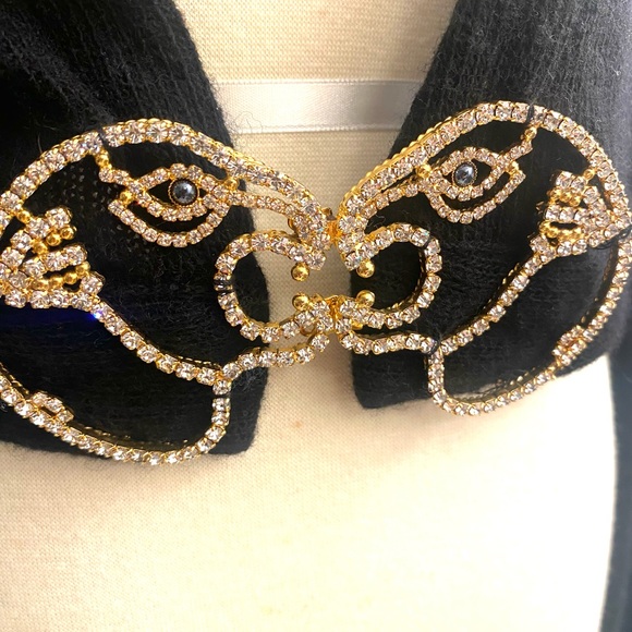 Sky Sweaters - SKY Brand Cashmere Leopard Rhinestone Crop Cardigan Cover up